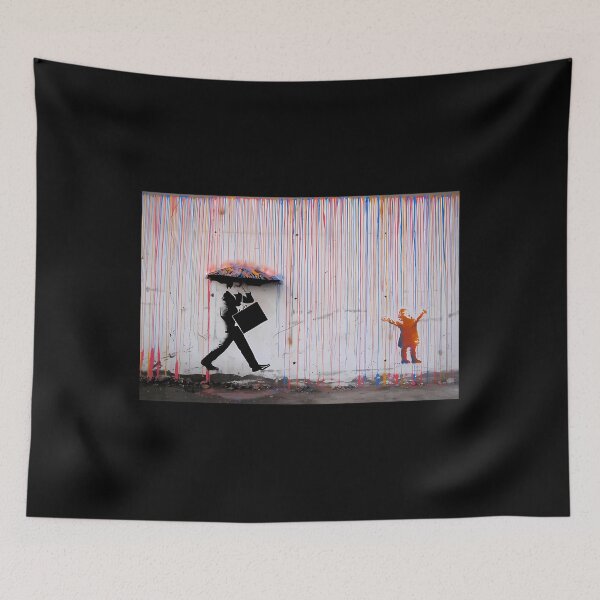 Item preview, Banksy Umbrella Rainbow Happy Girl designed and sold by alaulmengodv.