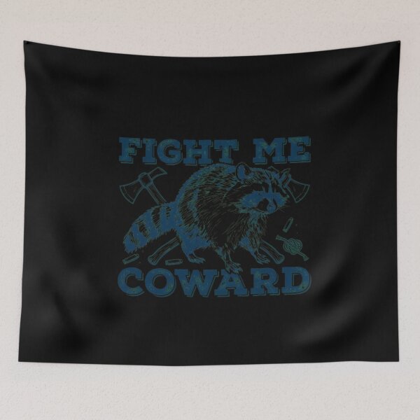 Item preview, Fight Me Coward Raccoon Vintage Animal Slogan designed and sold by CarmelReichert.