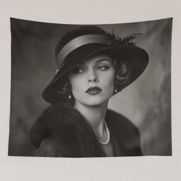 Item preview, Vintage Hollywood Glamor Woman – 1930s Art Deco Black & White Portrait designed and sold by ZYVARENNE.