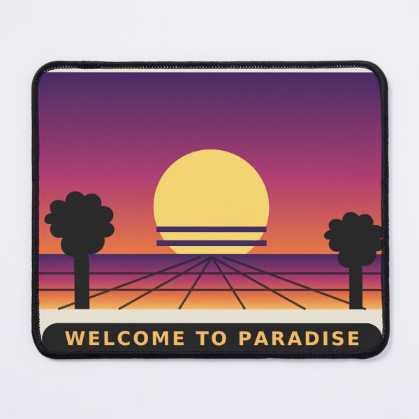 Item preview, Welcome To Paradise Retro Sunset Sticker designed and sold by StokeMadeDesign.