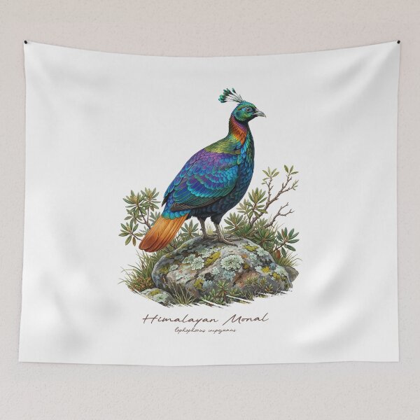 Item preview, Himalayan Monal on Rock Bird Illustration designed and sold by Takeda-art.
