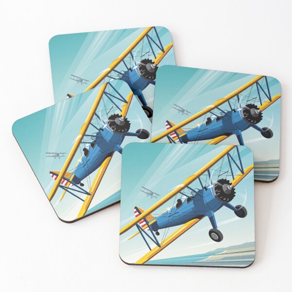 Item preview, Boeing Stearman Biplane Banking Illustration designed and sold by Airpower Art.