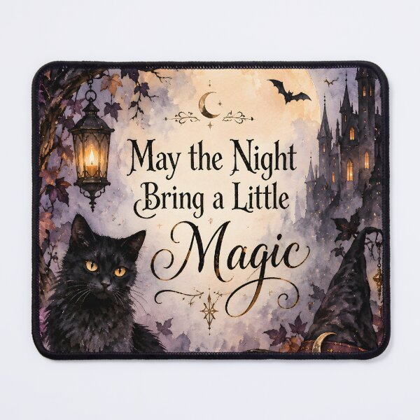 Item preview, May the Night Bring a Little Magic – Gothic Halloween Black Cat designed and sold by blankTeeShirt.