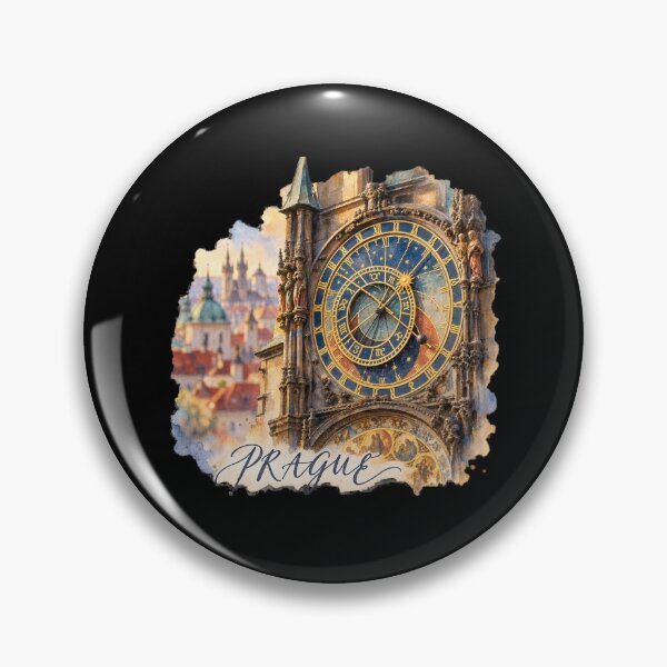 Item preview, Prague Astronomical Clock Watercolor | Orloj Illustration designed and sold by Ela-graphicwiz.