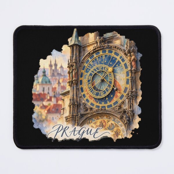 Item preview, Prague Astronomical Clock Watercolor | Orloj Illustration designed and sold by Ela-graphicwiz.