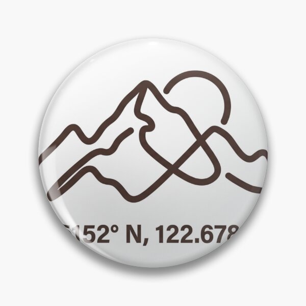 Item preview, Minimalist Mountain Landscape GPS Coordinates Line Art designed and sold by Pawfect Vibes Hub.