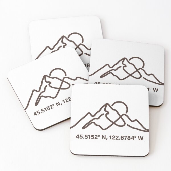 Item preview, Dibujo lineal de coordenadas GPS de un paisaje montañoso minimalista designed and sold by Pawfect Vibes Hub.