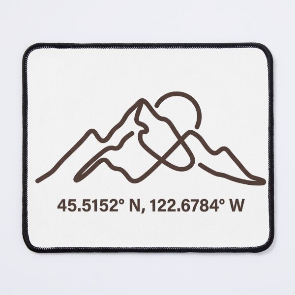 Item preview, Minimalist Mountain Landscape GPS Coordinates Line Art designed and sold by Pawfect Vibes Hub.