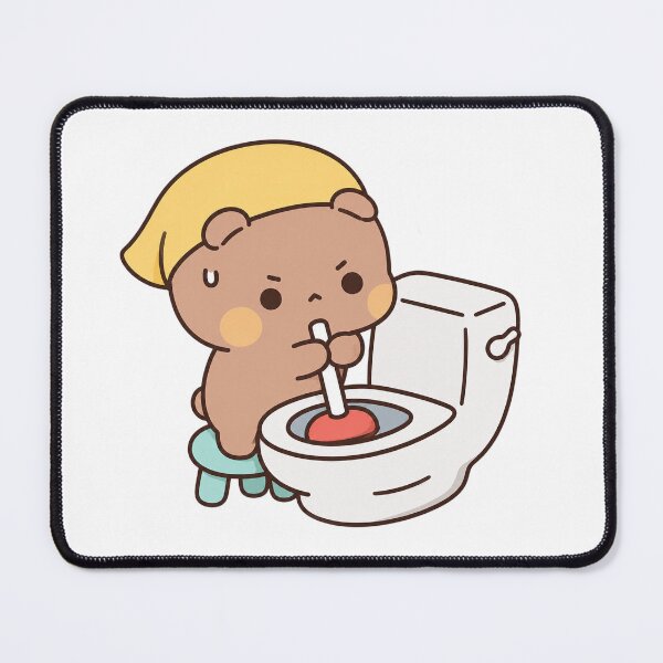 Item preview, Dudu Bear Cleaning Toilet With Plunger designed and sold by Tom-Riley.