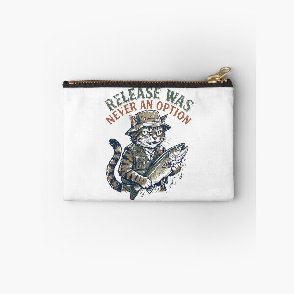 Item preview, Release Was Never An Option - Fisherman Cat Trout Catch Retro Sarcasm designed and sold by HappyHarmony40.