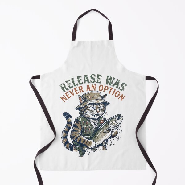 Item preview, Release Was Never An Option - Fisherman Cat Trout Catch Retro Sarcasm designed and sold by HappyHarmony40.