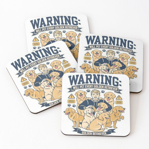 Item preview, Warning Will Pet Every Golden Retriever designed and sold by ClaussShop.