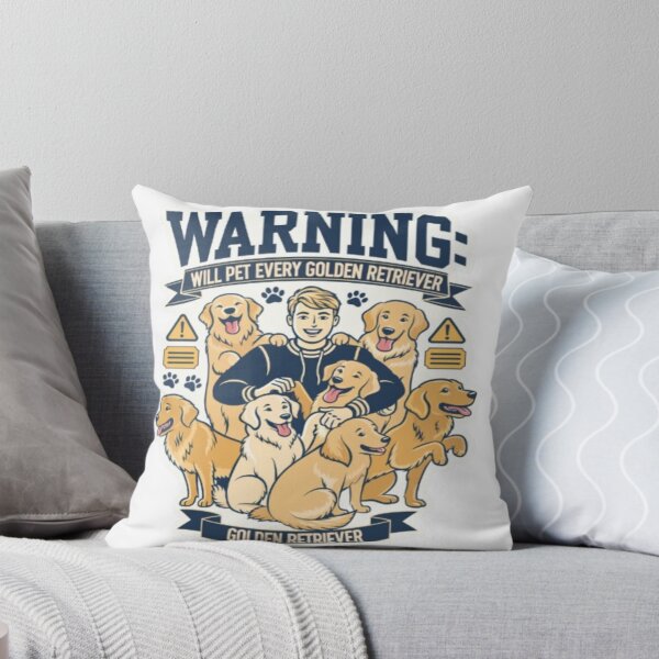 Item preview, Warning Will Pet Every Golden Retriever designed and sold by ClaussShop.