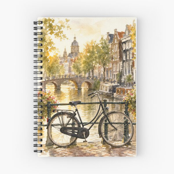 Item preview, Amsterdam Canal Bicycle Watercolor Style Art designed and sold by GASCE Studio.