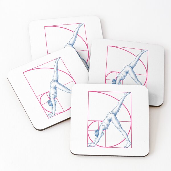 Item preview, Yoga Girl Fibonacci Spiral Geometry Downward Dog Pose designed and sold by GrandeDuc.