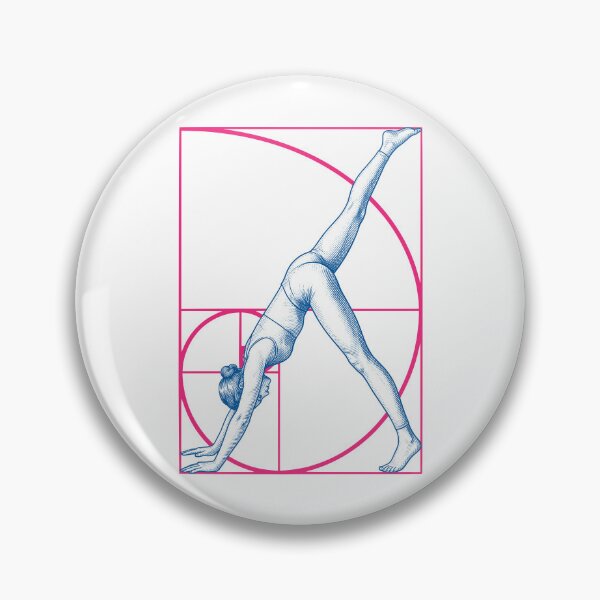 Item preview, Yoga Girl Fibonacci Spiral Geometry Downward Dog Pose designed and sold by GrandeDuc.