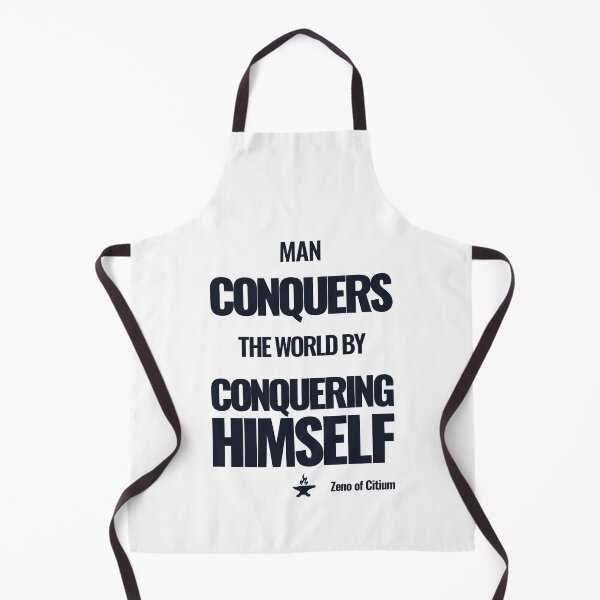 Item preview, Man Conquers the World by Conquering Himself - Zeno of Citium - Bold Stoic Motivational Quote - Dark Version designed and sold by Stoic Core.