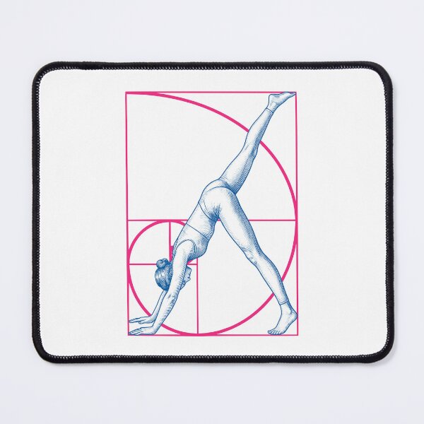Item preview, Yoga Girl Fibonacci Spiral Geometry Downward Dog Pose designed and sold by GrandeDuc.