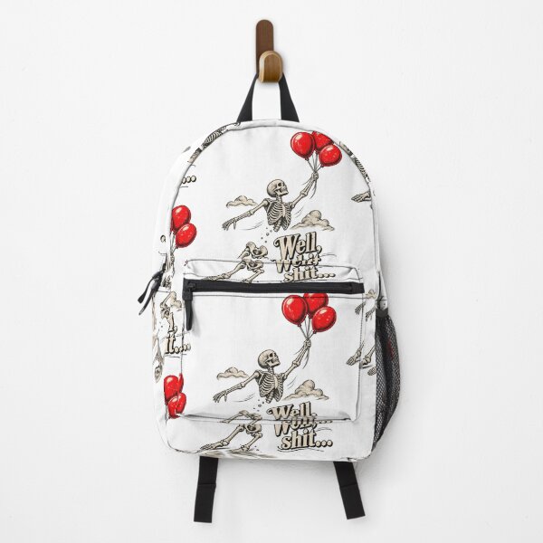 Item preview, Well Sh*t Funny Sarcastic Skeleton Red Balloons Design designed and sold by SmithOscarShop.