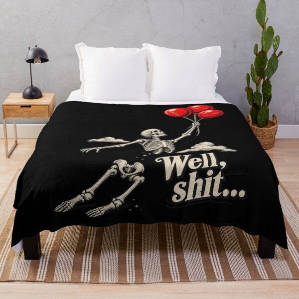 Item preview, Well Sh*t Funny Sarcastic Skeleton Red Balloons Design designed and sold by SmithOscarShop.