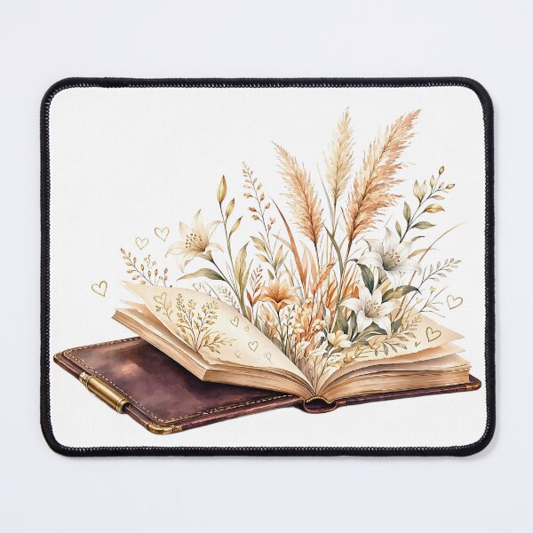 Item preview, Vintage Magic Journal with Pampas Grass and Golden Hearts designed and sold by CraftyValley.