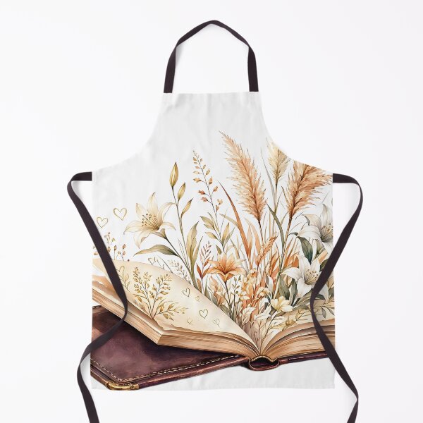 Item preview, Vintage Magic Journal with Pampas Grass and Golden Hearts designed and sold by CraftyValley.