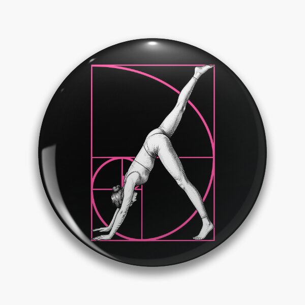 Item preview, Yoga Girl Fibonacci Spiral Geometry Downward Dog Pose designed and sold by GrandeDuc.