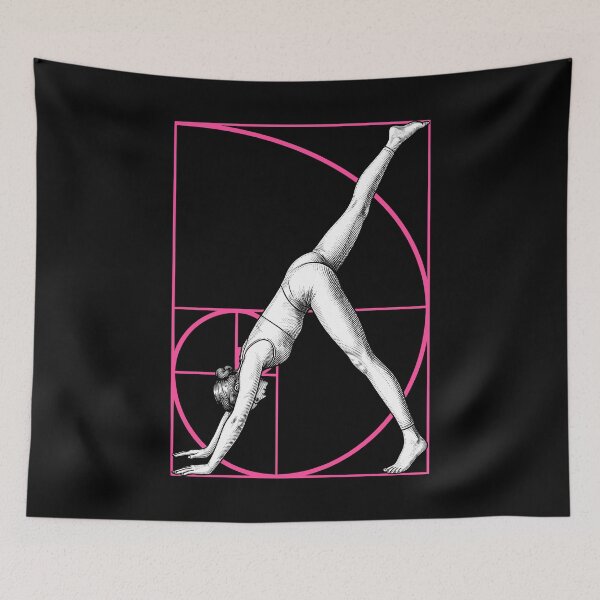 Item preview, Yoga Girl Fibonacci Spiral Geometry Downward Dog Pose designed and sold by GrandeDuc.