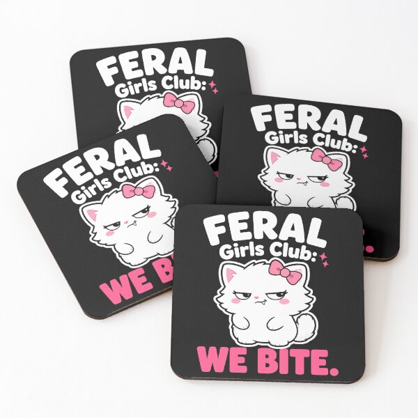 Item preview, Feral Girls Club We Bite Sassy Cute Cat designed and sold by Emmatshirt1.