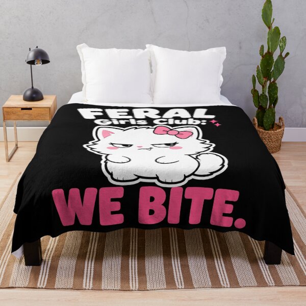 Item preview, Feral Girls Club We Bite Sassy Cute Cat designed and sold by Emmatshirt1.