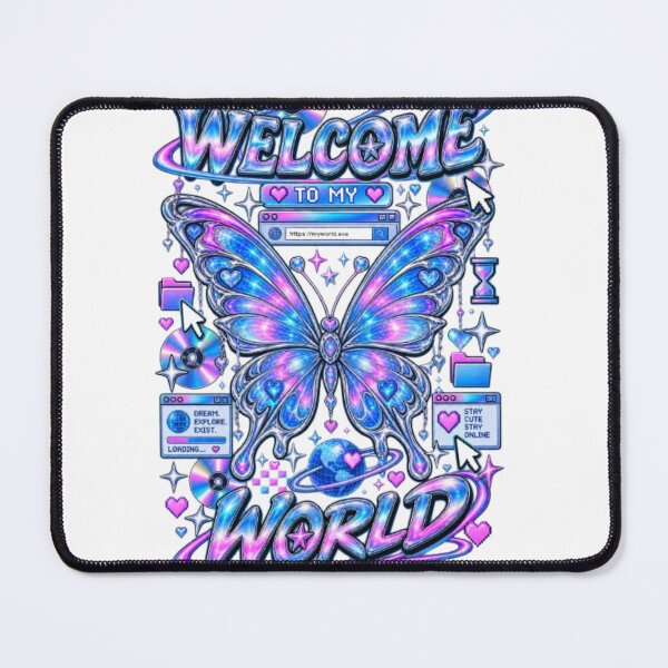 Item preview, Welcome to My World Y2K Cybercore Butterfly Retro Internet designed and sold by EssentialsWear.