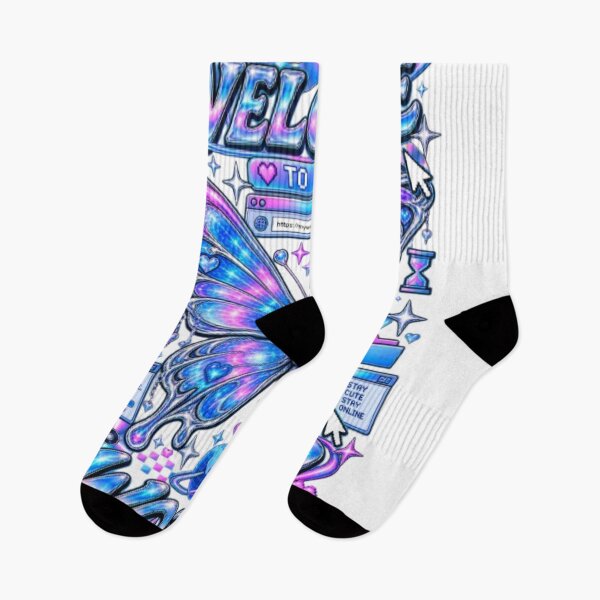 Item preview, Welcome to My World Y2K Cybercore Butterfly Retro Internet designed and sold by EssentialsWear.