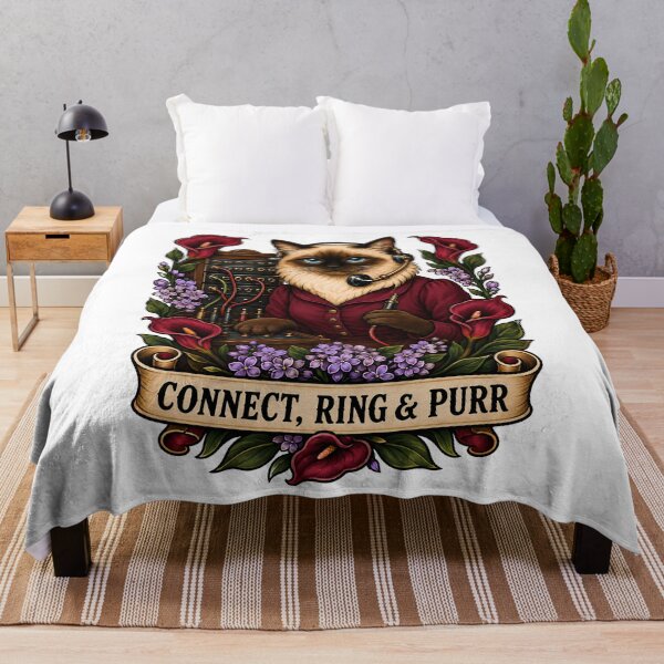 Item preview, Connect Ring Purr Switchboard Cat Art designed and sold by Old's Cool Cat Studio.