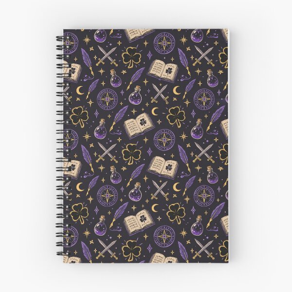 Item preview, Magic Knight Grimoire Doodles Seamless Pattern | Dark Fantasy Anime Print designed and sold by Fanverse Merchandise.