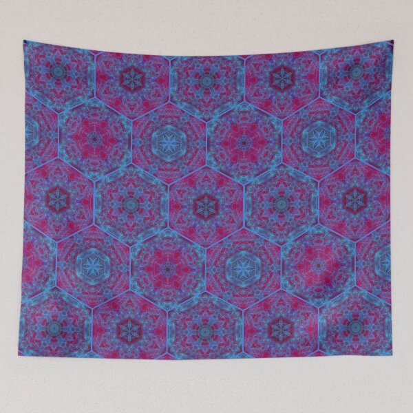 Item preview, Blue Pink Hexagons designed and sold by Shapes-Mania.