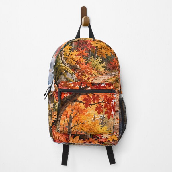 Item preview, Autumn Forest Path with Wooden Bridge and Mountain Stream designed and sold by blankTeeShirt.