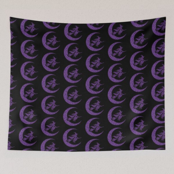 Item preview, Halloween Witch Dot Art Crescent Moon designed and sold by NSB-Design.