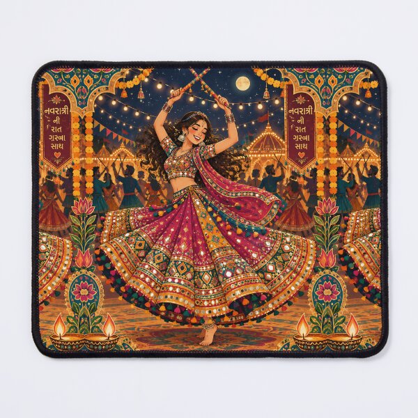 Item preview, Navratri Garba Nights T-Shirt | Dandiya Dance Festival Folk Art Tee designed and sold by Fanverse Merchandise.