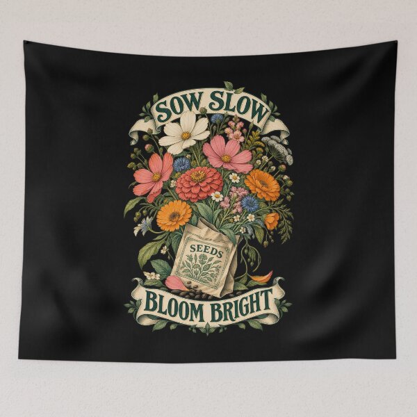 Aperçu de l'œuvre Sow Slow Bloom Bright Garden Shirt créée et vendue par TeeEnigmaa.