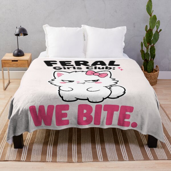 Item preview, Copy of Feral Girls Club We Bite Sassy Cute Cat designed and sold by Emmatshirt1.