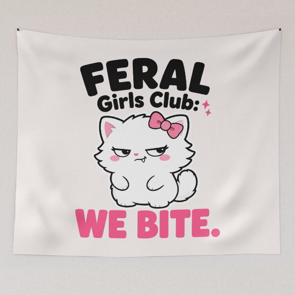 Item preview, Copy of Feral Girls Club We Bite Sassy Cute Cat designed and sold by Emmatshirt1.