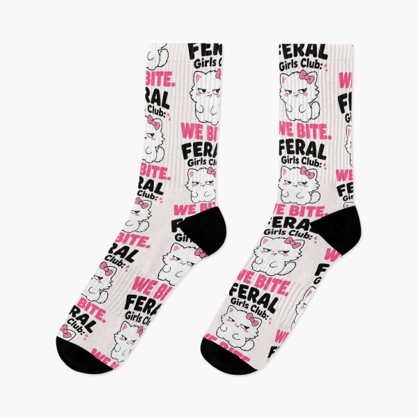Item preview, Copy of Feral Girls Club We Bite Sassy Cute Cat designed and sold by Emmatshirt1.