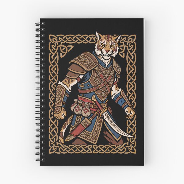 Item preview, Catfolk Rogue Assassin Tiger Warrior Celtic Fantasy Art designed and sold by CuteKats.
