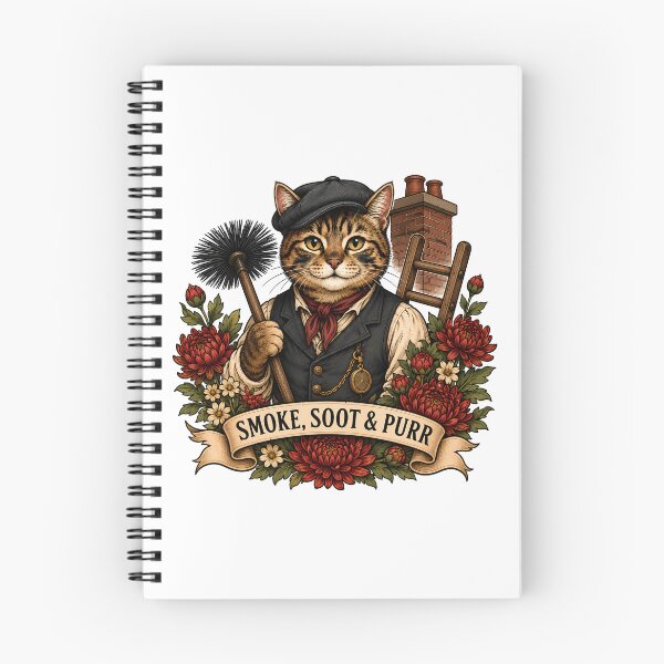 Item preview, Smoke Soot Purr Chimney Sweep Cat Art designed and sold by Old's Cool Cat Studio.