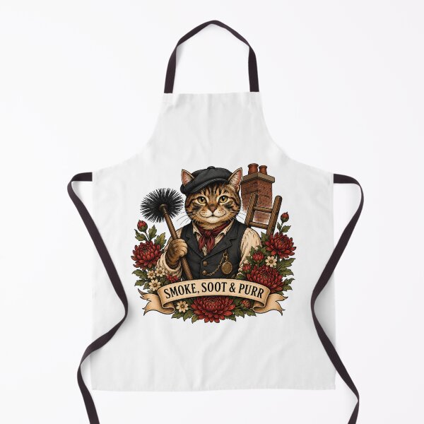 Item preview, Smoke Soot Purr Chimney Sweep Cat Art designed and sold by Old's Cool Cat Studio.