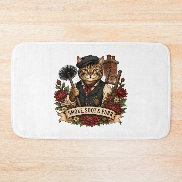Item preview, Smoke Soot Purr Chimney Sweep Cat Art designed and sold by Old's Cool Cat Studio.