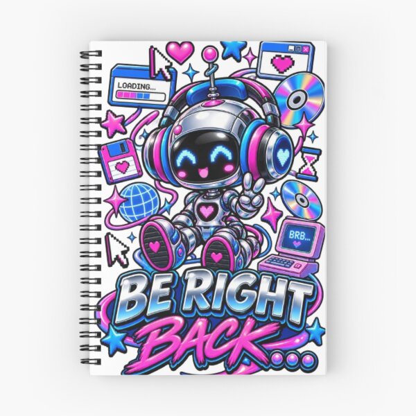 Item preview, Be Right Back Cute Robot Y2K Retro Internet Aesthetic designed and sold by EssentialsWear.