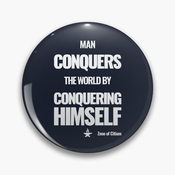 Item preview, Man Conquers the World by Conquering Himself - Zeno of Citium - Bold Stoic Motivational Quote - Light Version designed and sold by Stoic Core.