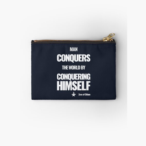 Item preview, Man Conquers the World by Conquering Himself - Zeno of Citium - Bold Stoic Motivational Quote - Light Version designed and sold by Stoic Core.