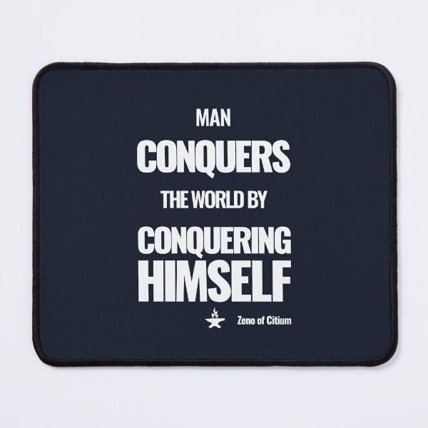 Item preview, Man Conquers the World by Conquering Himself - Zeno of Citium - Bold Stoic Motivational Quote - Light Version designed and sold by Stoic Core.